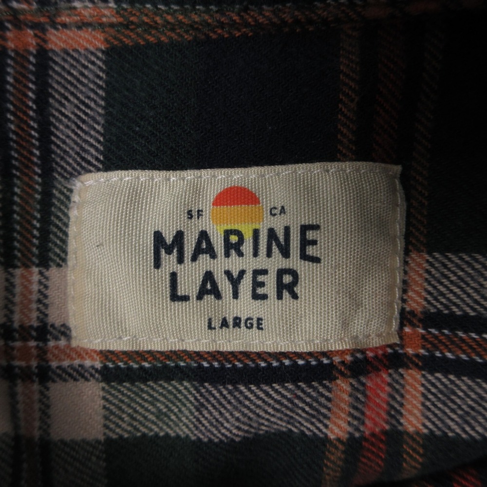 Marine Layer Shirt Mens Large Plaid Tartan Twill Flannel Outdoor Work Button Up - Picture 3 of 7